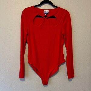 Future Collective Red Long Sleeve Bodysuit
